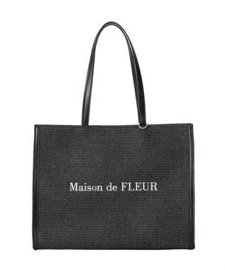 Maison de FLEUR ツイードキャリーオントートバッグ Black
