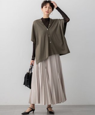 23区 S 【洗える】シアーリブハイネック ニット ダークブラウン系