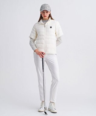 23区GOLF 【WOMEN】半袖パディングブルゾン ホワイト系