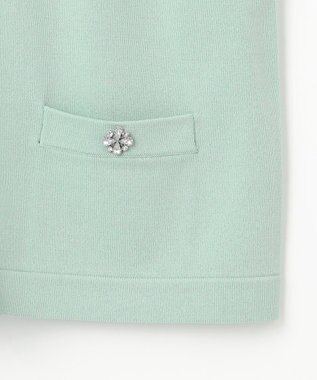 組曲 【WEB限定】ビジューニット ジャケット ミントグリーン系