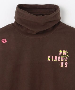 PW CIRCULUS 【起毛素材であたたか】【MEN】スピンドル付 両面起毛タートルネック ゴルフ ダークブラウン系