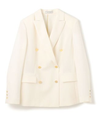 BEIGE， 【洗える・大人百花 春号掲載】JASMINE / ゴールドボタンダブルジャケット Ecru