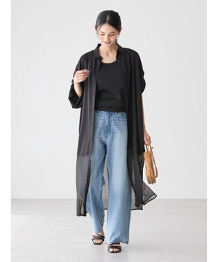 AMERICAN HOLIC サラックールメッシュ切替ワンピース Black