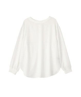 YECCA VECCA 2wayリブMIXジョーゼットブラウス White