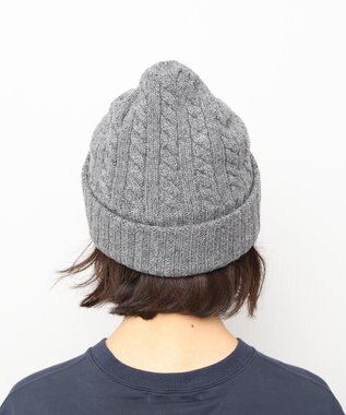 WHITE MAILS 【UNISEX】WOOL PAPER DOUBLE KNIT ケーブルビーニー グレー