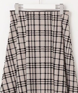 Feroux フロッキーチェック・ドット スカート ベージュ系2