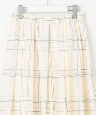 自由区 S 【SHIHOさん着用・洗える】エアリーウィンドウペンチェックプリント スカート エクリュ×グレー