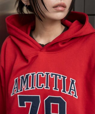 WEGO グラフィックビッグプルパーカー レッド