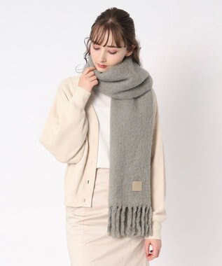 MOONBAT 【WEB限定】FURLA ウール混シャギー無地マフラー/幅40cm グレー