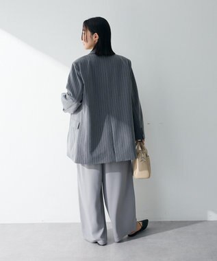 Green Parks 裏付きテーラードジャケット Stripe Gray