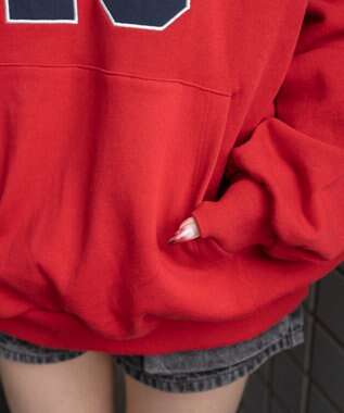 WEGO グラフィックビッグプルパーカー レッド