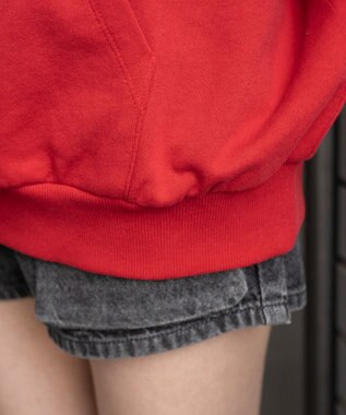 WEGO グラフィックビッグプルパーカー レッド