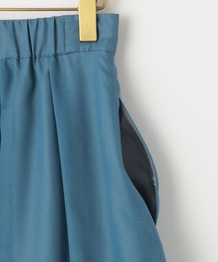 組曲 L 【洗える・シワになりにくい】カラーボイル シアーフレアスカート ダスティブルー系