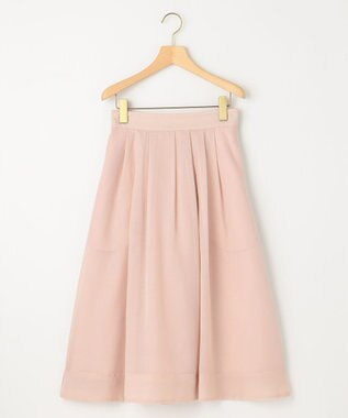 組曲 【洗える・シワになりにくい】カラーボイル シアーフレアスカート ピンクベージュ系