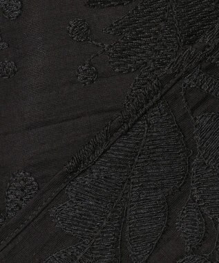 UNFILO L 【前後着用可能の2WAY仕様】ボタニカル エンブロイダリー ブラウス ブラック