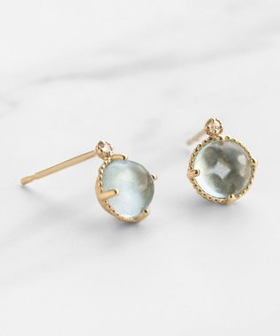 TOCCA 【WEB限定＆数量限定】BLOOMING BUD  K10 ミルキーアクアマリン カボションカット ピアス ミルキーアクアマリン