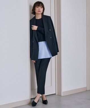 ICB 【WEB&一部店舗限定カラーあり】クロスコンビ ニットプルオーバー ブラック×サックス系［WEB&一部店舗限定］