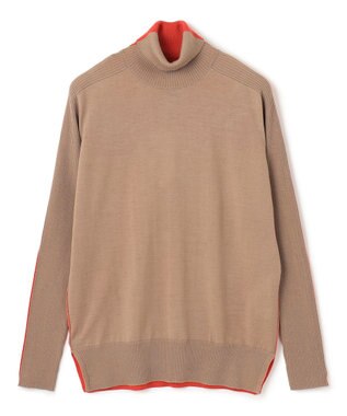 BEIGE， 【洗える】LA MONNAIE / タートルネックニット Milk Tea × Red Orange