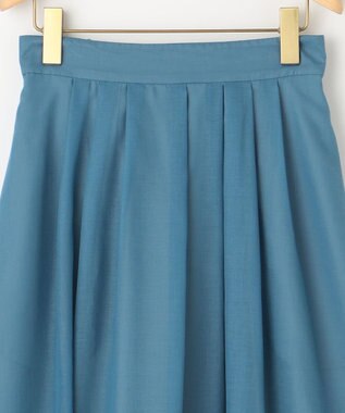 組曲 L 【洗える・シワになりにくい】カラーボイル シアーフレアスカート ダスティブルー系