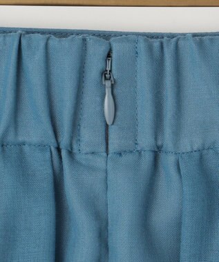 組曲 L 【洗える・シワになりにくい】カラーボイル シアーフレアスカート ダスティブルー系