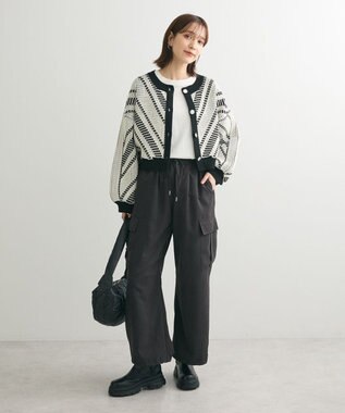 Green Parks ・ＥＬＥＮＣＡＲＥ　ＤＵＥ　ジャカードカーディガン Off White