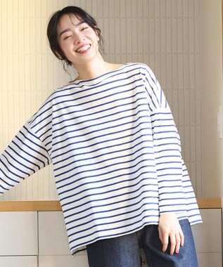 ANY オーガビッツ ボーダーカットソー ブルー