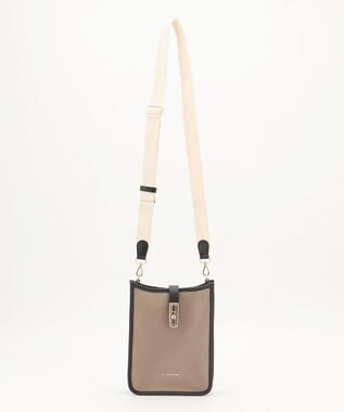 LA BAGAGERIE スクエアレザーミニショルダーバッグ グレージュ