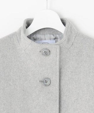 J.PRESS LADIES L ショートビーバー ボトルネック コート グレー系