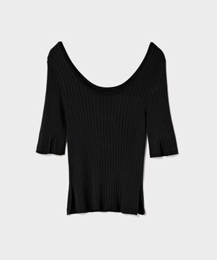 GRACE CONTINENTAL リブニットトップ ブラック