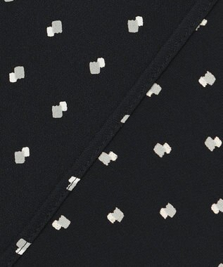 自由区 【セット可/洗える】ダブルスクエアプリント バンドカラーブラウス ネイビー系5