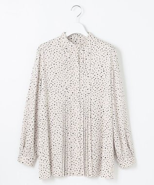 自由区 【洗える】TOROハイネック ブラウス シャンパンドット