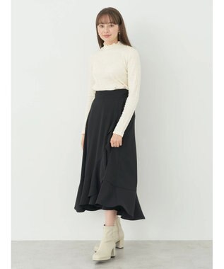 earth music&ecology ラッフルフリルイレヘムスカート Black