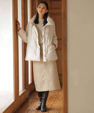J.PRESS LADIES 【洗える】ブラッシュドマルチポリ ショート ダウンコート アイボリー系