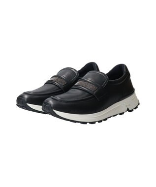 INTER-CHAUSSURES 【BUSSOLA】撥水ローファースニーカー ブラック