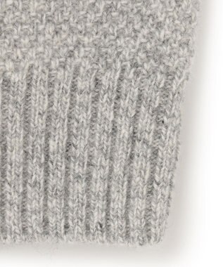 J.PRESS MEN 【Cash Lamb's Wool】ケーブルクルーネック ニット ライトグレー系
