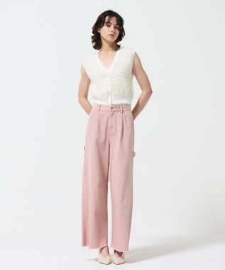 GRACE CONTINENTAL チュールフリルニットベスト ホワイト