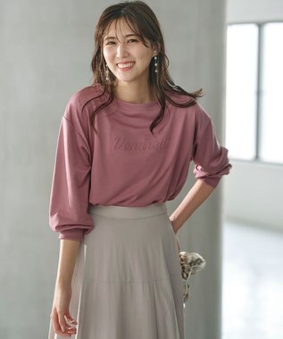 ANY SIS 【洗える】ミニ裏毛エンボスロゴ カットソー ピンク