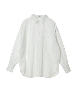 earth music&ecology パールボタンオーバーシャツ Ivory