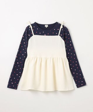 組曲 KIDS 【150-160㎝】ビスチェ＆ハートコンビ チュニック ネイビー系