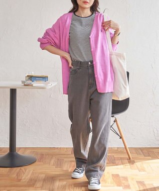 WEGO U.S POLO ASSN.カラーワンポイントカーディガン ピンク