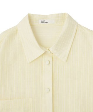 CRAFT STANDARD BOUTIQUE 【2点SET】スカーフ付きシアーストライプシャツ Stripe Yellow