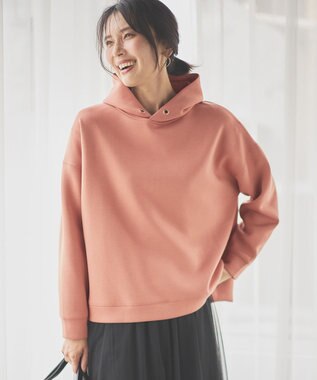 ANY L 【洗濯機可】クロップド丈ダンボールパーカー コーラル