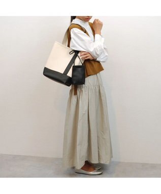 UNBILLION cachecache スマホショルダー付きワンハンドルパーテーショントートバッグ ブラック