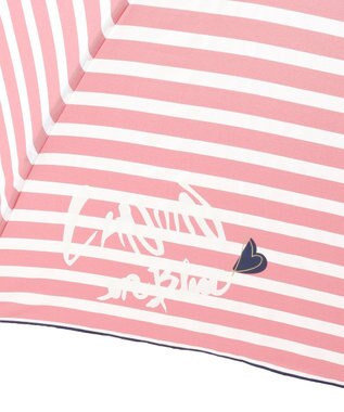 MOONBAT LANVIN en Bleu 折りたたみ傘 ボーダー レッド