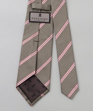 GOTAIRIKU  GOTAIRIKU別注【日本製】シルク ネクタイ_レジメンタル柄 ダークブラウン系1