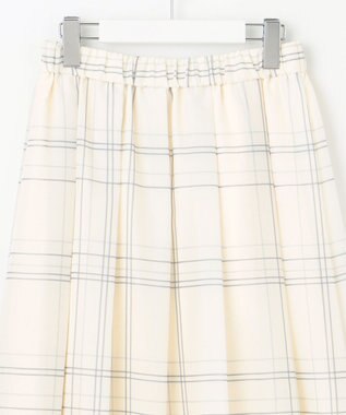 自由区 S 【SHIHOさん着用・洗える】エアリーウィンドウペンチェックプリント スカート エクリュ×グレー