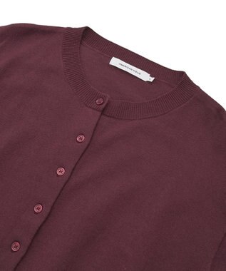 AMERICAN HOLIC コットンブレンドクルーネックカーディガン Bordeaux