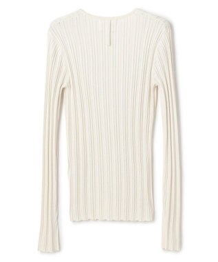 BEIGE， LABRADO / ランダムリブ Uネックニット Ecru
