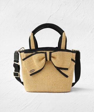 TOCCA BIG RIBBON SUMMER POCHETTE かごバッグ ブラック系
