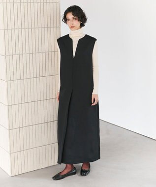 #Newans 【洗濯機可】キーネックジャンパースカート ブラック